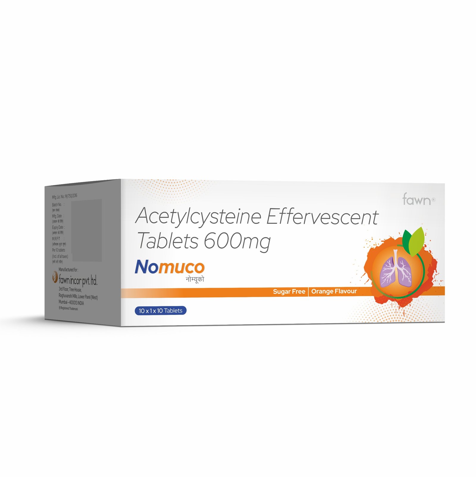 Acetylcysteine Effervescent Tablets 600 Mg - NOMUCO