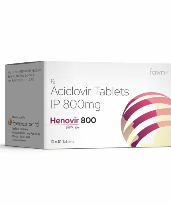 Acyclovir Tablets IP 800 Mg - HENOVIR 800 - Fawn Incor