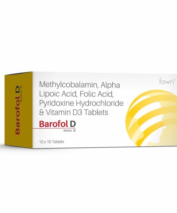 Alpha Lipoic Acid, Folic Acid, Methylcobalamin, Pyridoxine HCl & Vitamin D3 Tablets – BAROFOL D