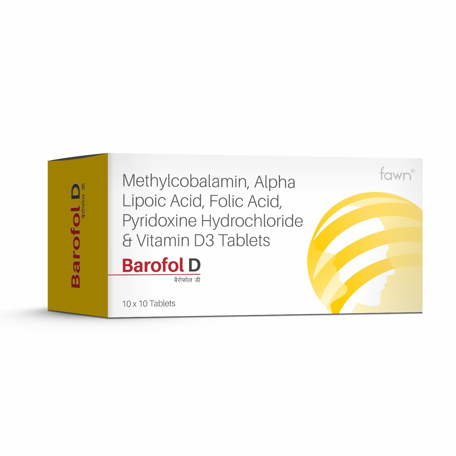 Alpha Lipoic Acid, Folic Acid, Methylcobalamin, Pyridoxine HCl & Vitamin D3 Tablets – BAROFOL D