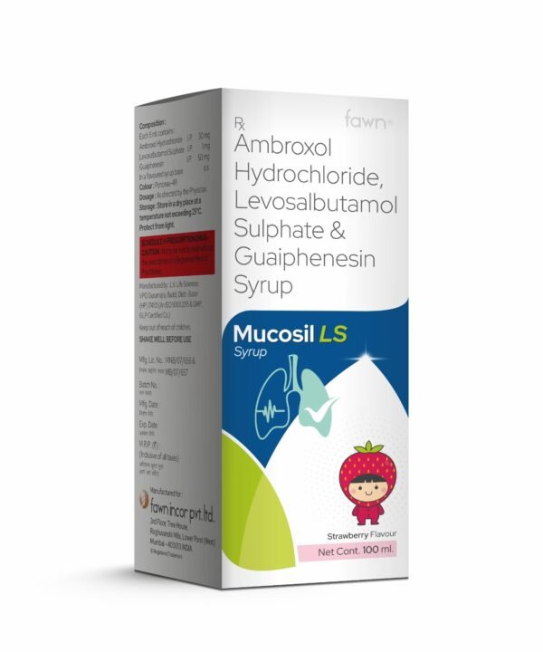 Ambroxol Hydrochloride, Levosalbutamol Sulphate & Guaiphenesin Syrup - MUCOSIL LS Syrup - Fawn Incor