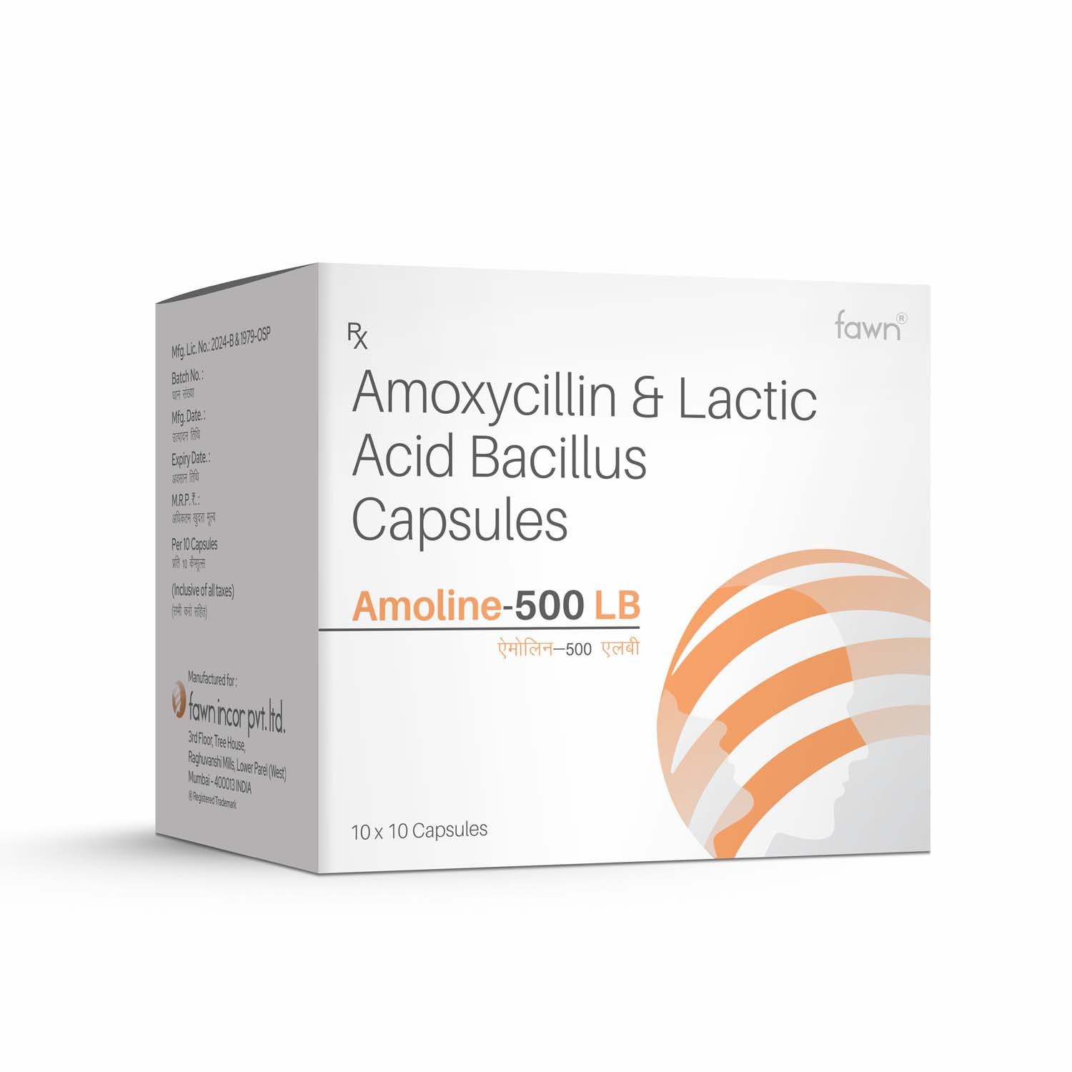 Amoxycillin 500 mg + Lactic Acid Bacillus Capsules