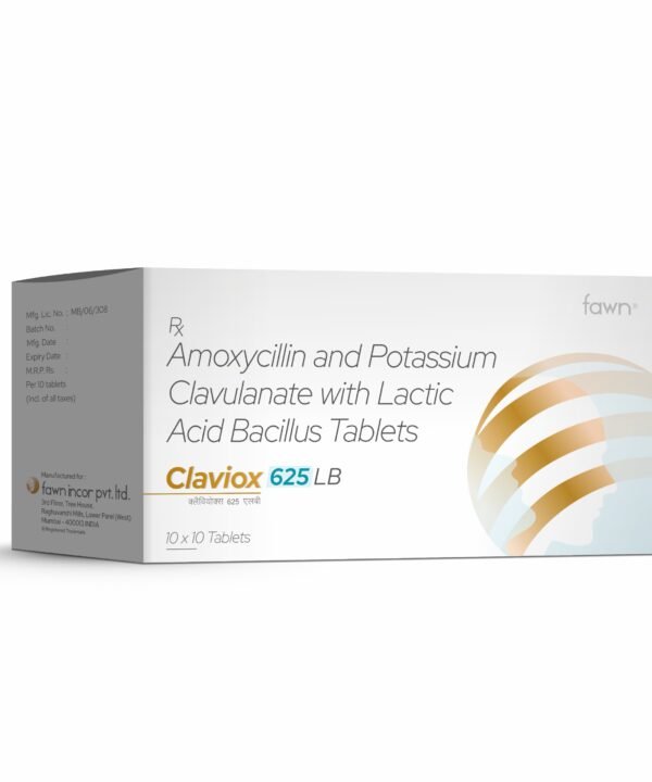 Amoxycillin Potassium Clavulanate & Lactic Acid Bacillus Tablets - CLAVIOX 625 LB Tablets