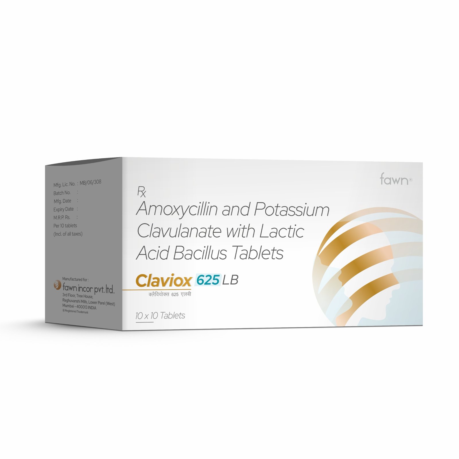 Amoxycillin Potassium Clavulanate & Lactic Acid Bacillus Tablets - CLAVIOX 625 LB Tablets