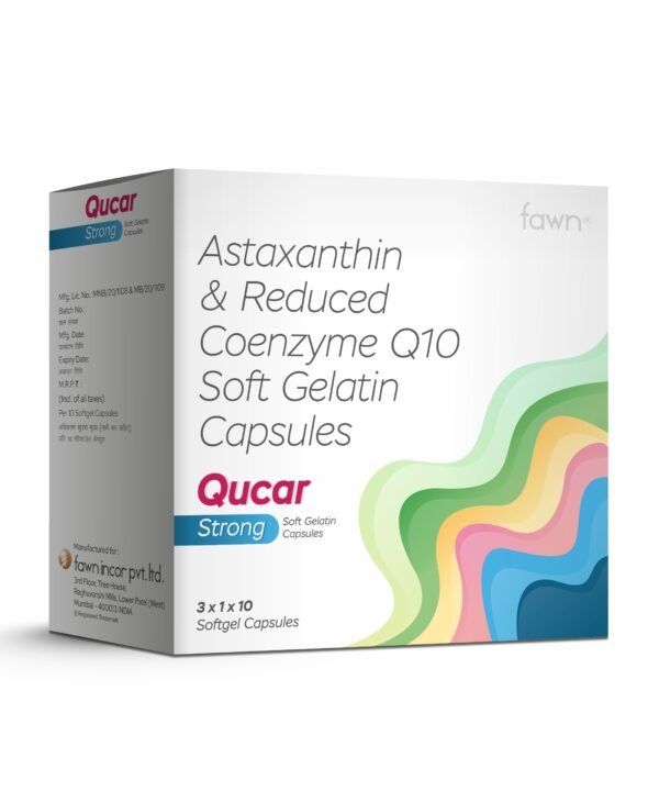 Astaxanthin & Reduced Coenzyme Q10 Soft Gelatin Capsules - QUCAR STRONG - Fawn Incor