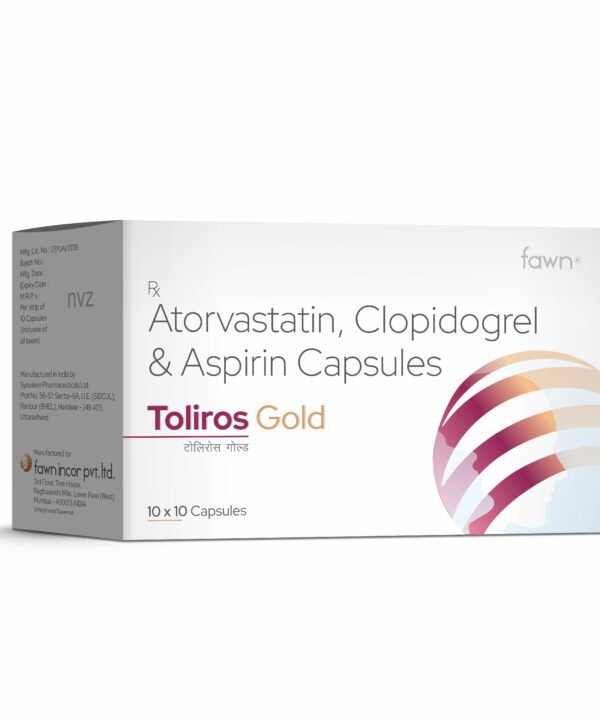 Atorvastatin Clopidogrel & Aspirin Capsules - TOLIROS GOLD - Fawn Incor