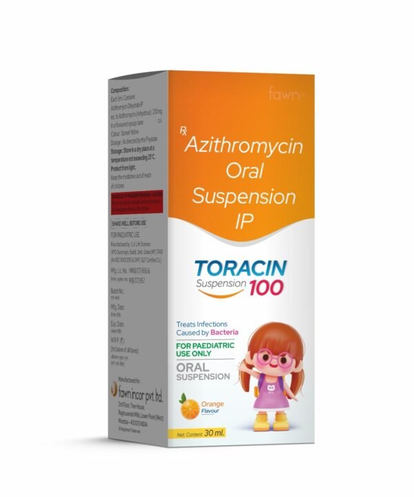 Azithromycin Oral Suspension IP 100 Mg - TORACIN 100 - Fawn Incor