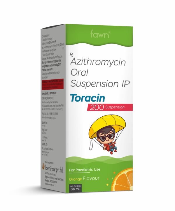 Azithromycin Oral Suspension IP 200 Mg - TORACIN 200 - Fawn Incor