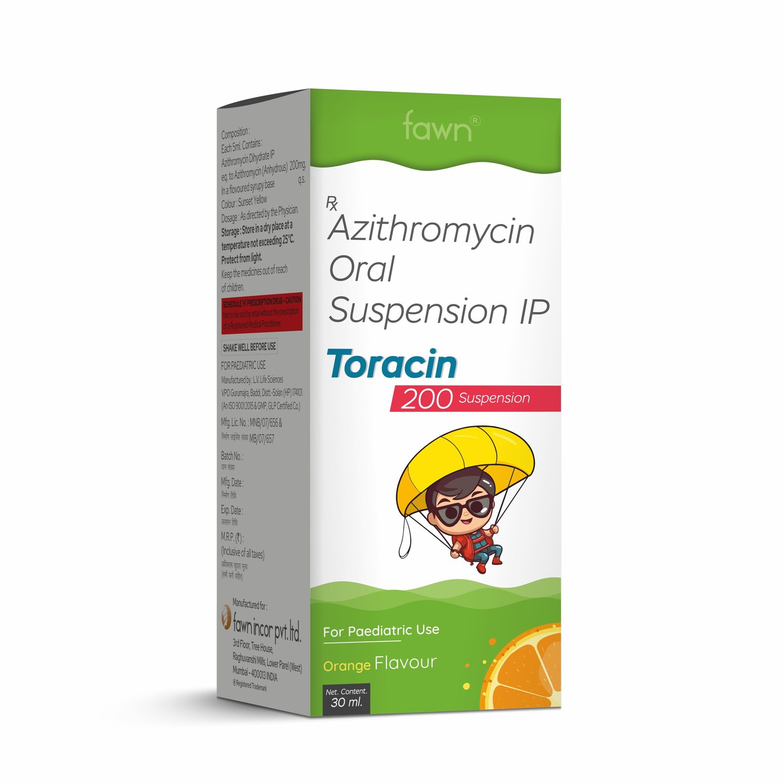 Azithromycin Oral Suspension IP 200 Mg - TORACIN 200 - Fawn Incor