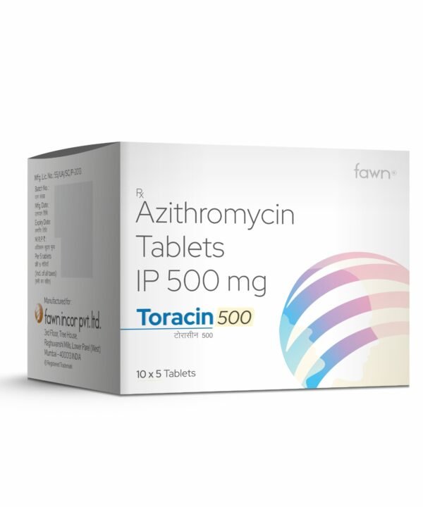 Azithromycin Tablets IP 500 Mg - TORACIN 500 - Fawn Incor