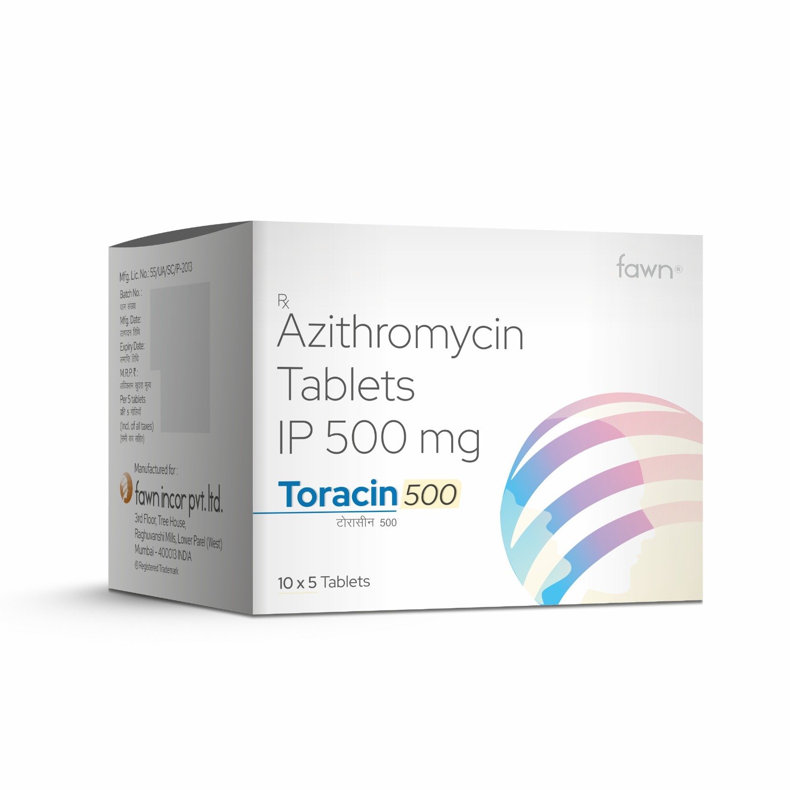 Azithromycin Tablets IP 500 Mg - TORACIN 500 - Fawn Incor