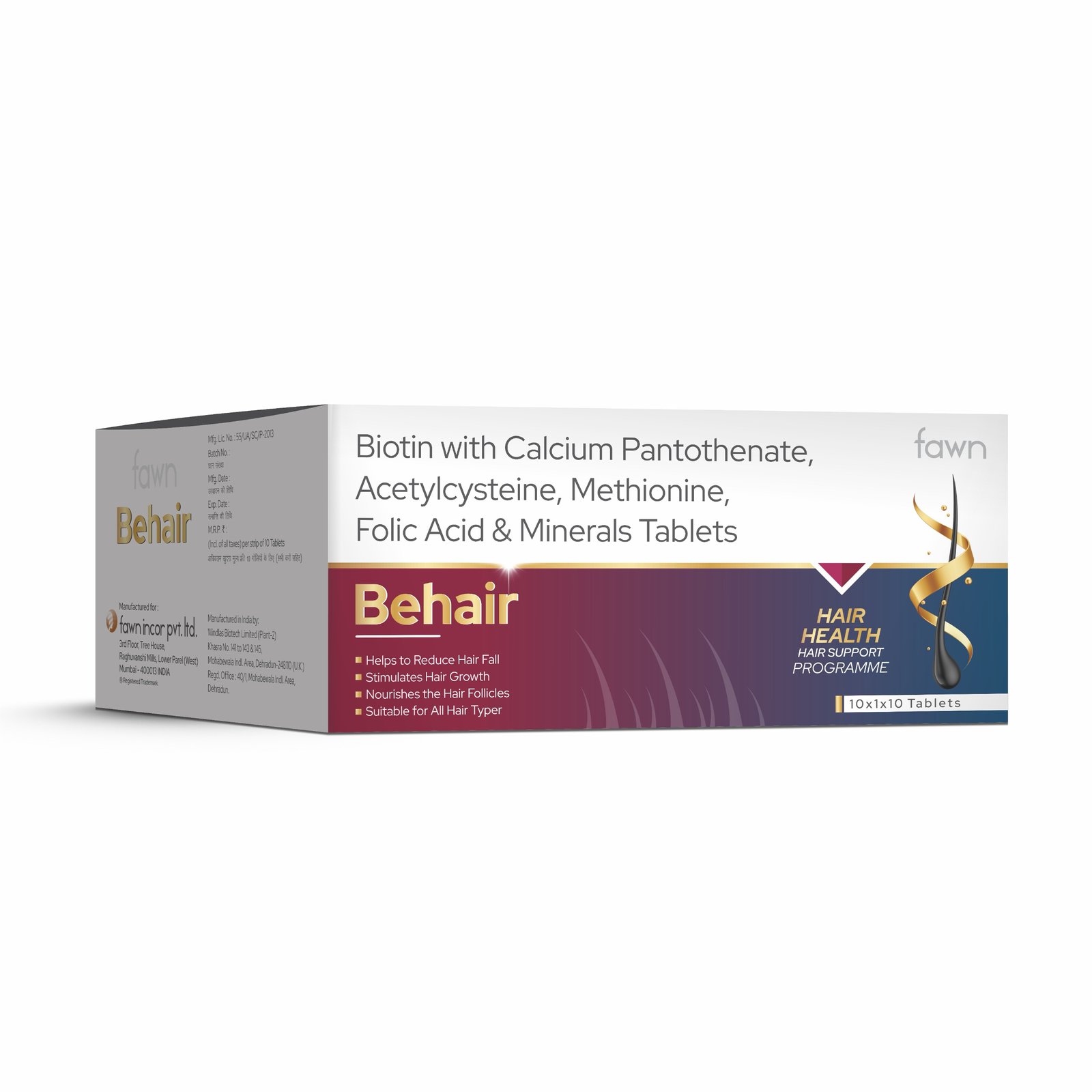 Biotin + Calcium Pantothenate + N-Acetyl Cysteine + Minerals Tablets – BEHAIR