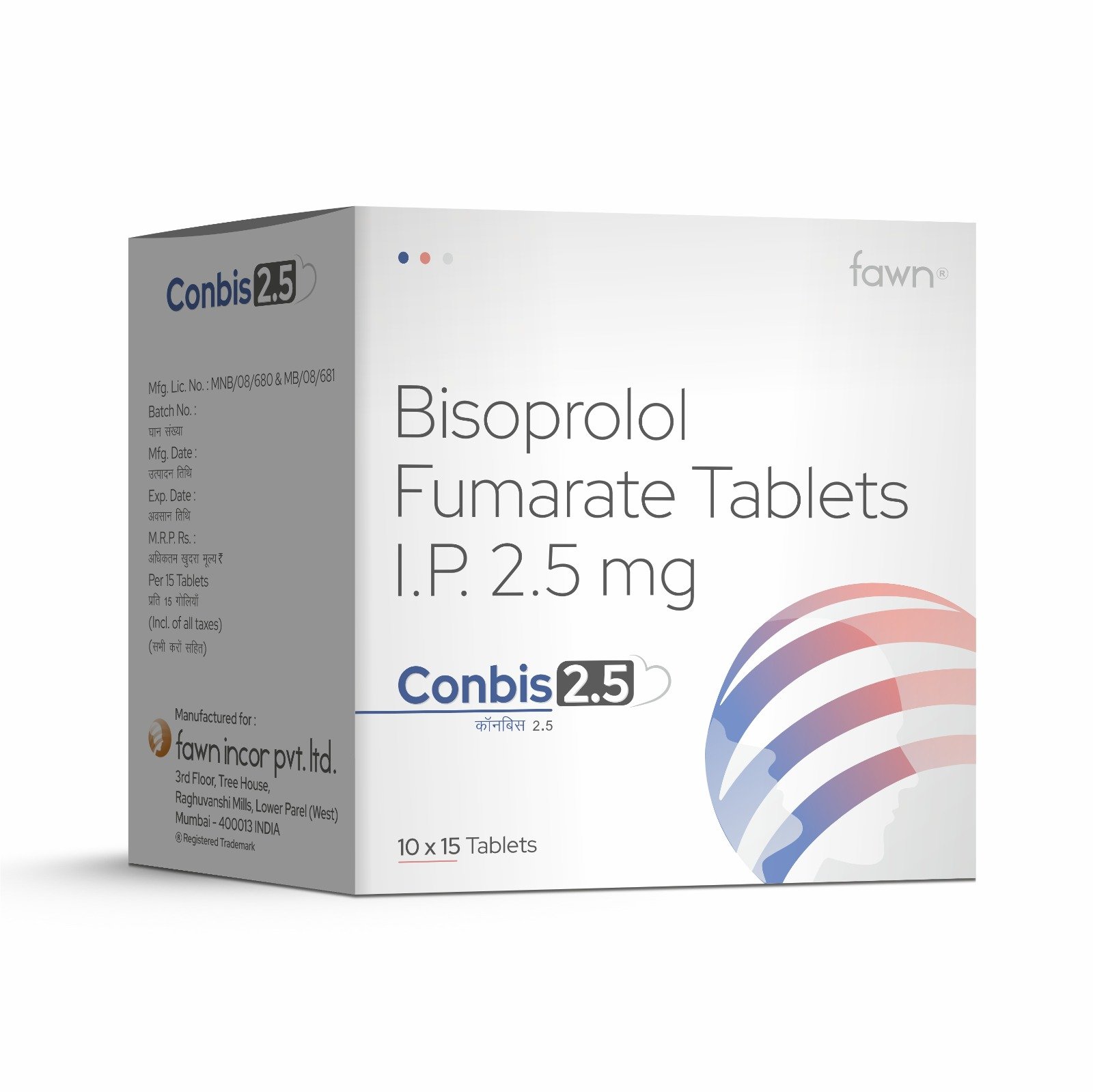Bisoprolol Fumarate Tablets 2.5 Mg – CONBIS 2.5 - Fawn Incor