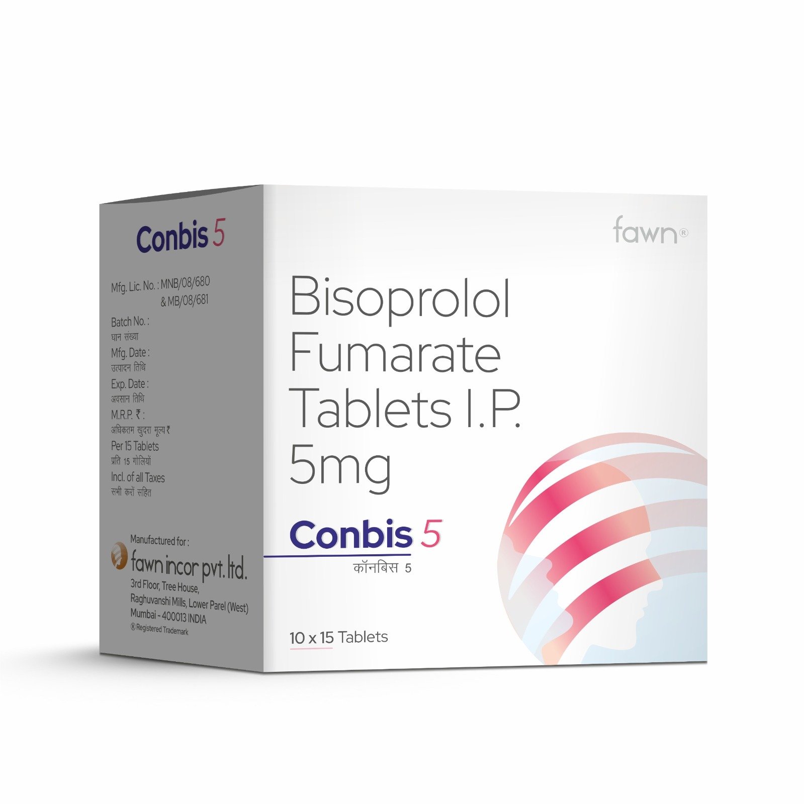 Bisoprolol Fumarate Tablets 5 Mg - CONBIS 5 - Efpia Medicine