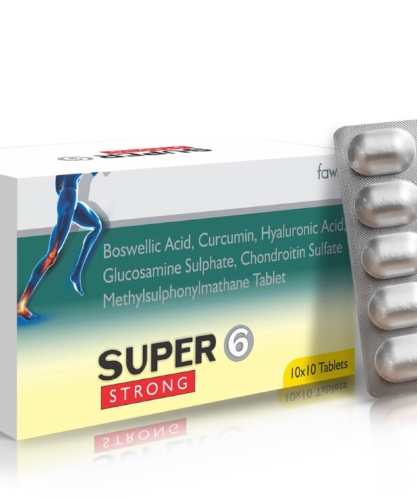 Boswellic Acid, Curcumin, Hyaluronic Acid & Glucosamine Sulfate Tablets - SUPER 6 STRONG