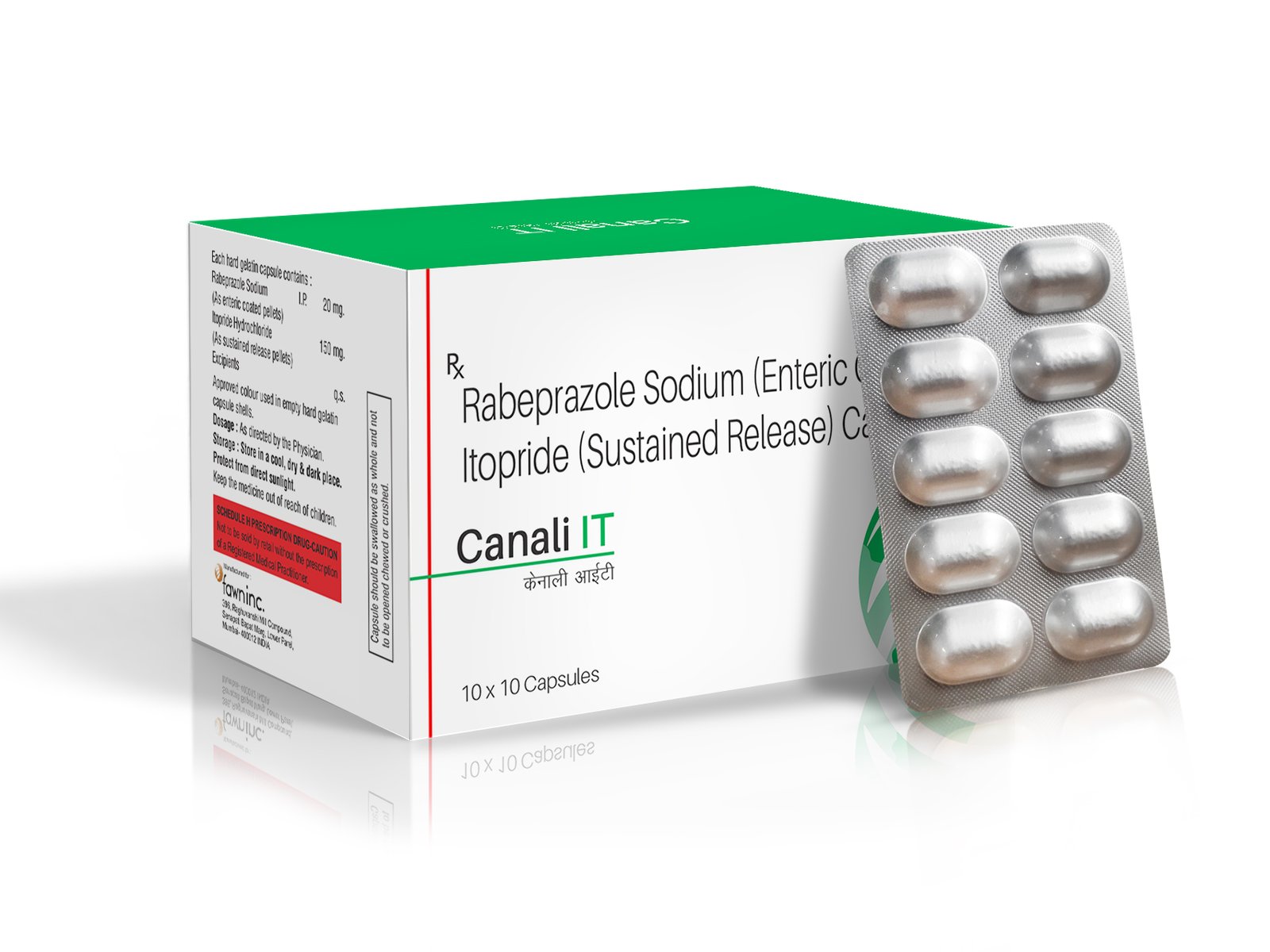 Rabeprazole Sodium (EC) 20 mg + Itopride (SR) 150 mg Capsules - CANALI IT