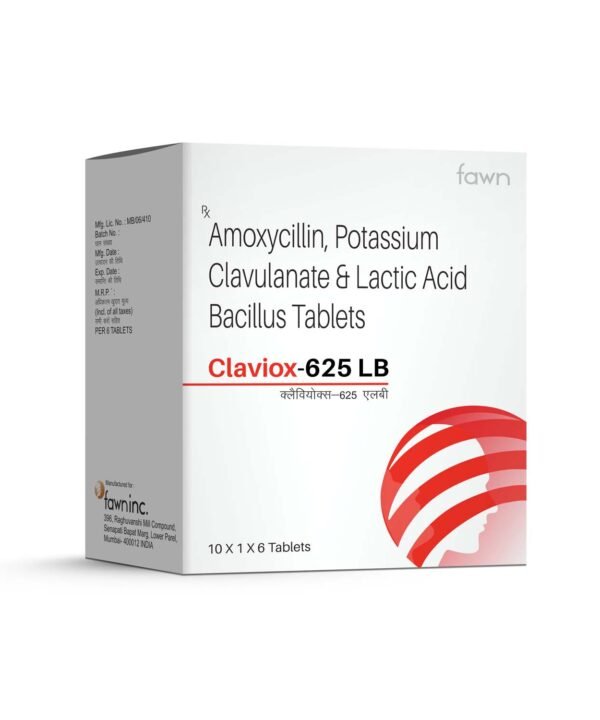 Amoxycillin 500 mg + Potassium Clavulanate 125 mg Tablets - CLAVIOX 625 LB