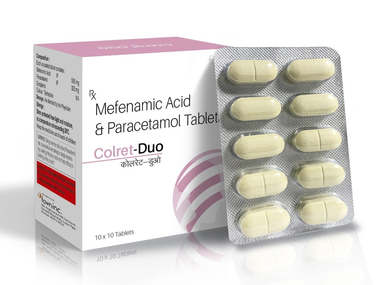 Mefenamic Acid & Paracetamol Tablets - COLRET DUO