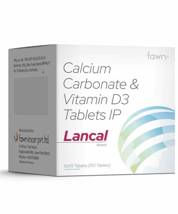 Calcium Carbonate & Vitamin D3 Tablets IP - LANCAL