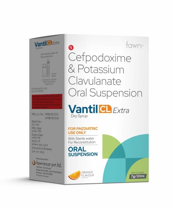 Cefpodoxime & Potassium Clavulanate Oral Suspension - VANTIL CL EXTRA - Fawn Incor