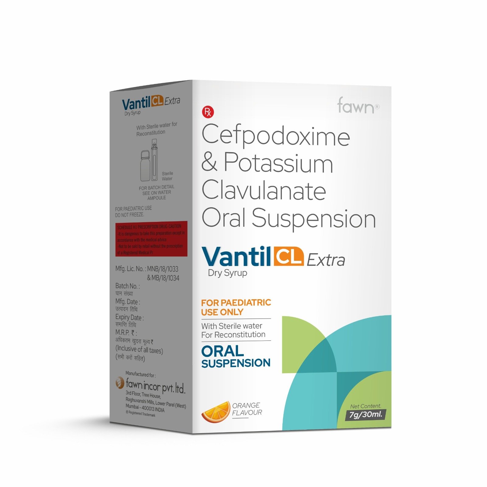 Cefpodoxime & Potassium Clavulanate Oral Suspension - VANTIL CL EXTRA - Fawn Incor