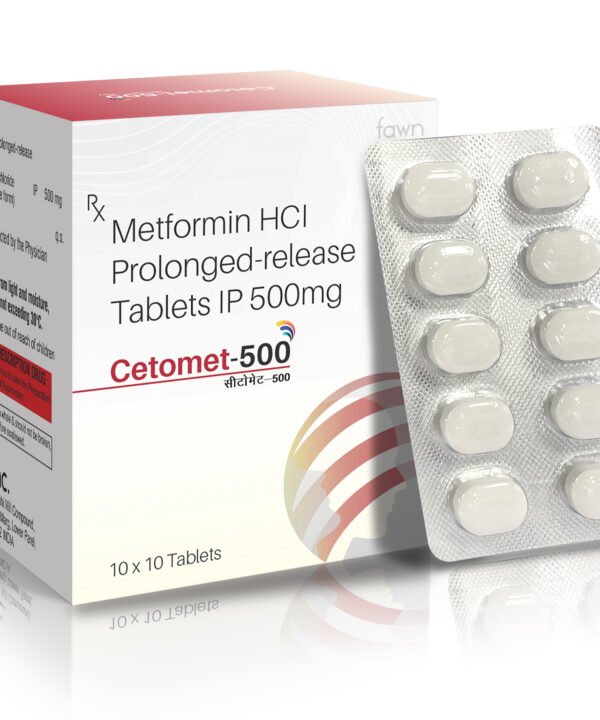 Metformin Hydrochloride Prolonged Release Tablets IP 500 MG - CETOMET 500