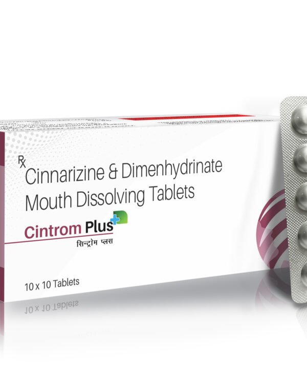 Cinnarizine 20 MG+ Dimenhydrinate 40 MG Mouth Dissolving Tablets - CINTROM PLUS