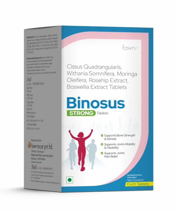 Cissus Quadrangulasis Withania Somnifera Moringa Oleifera Rosehip Extract Boswellia Tablets - BINOSUS STRONG