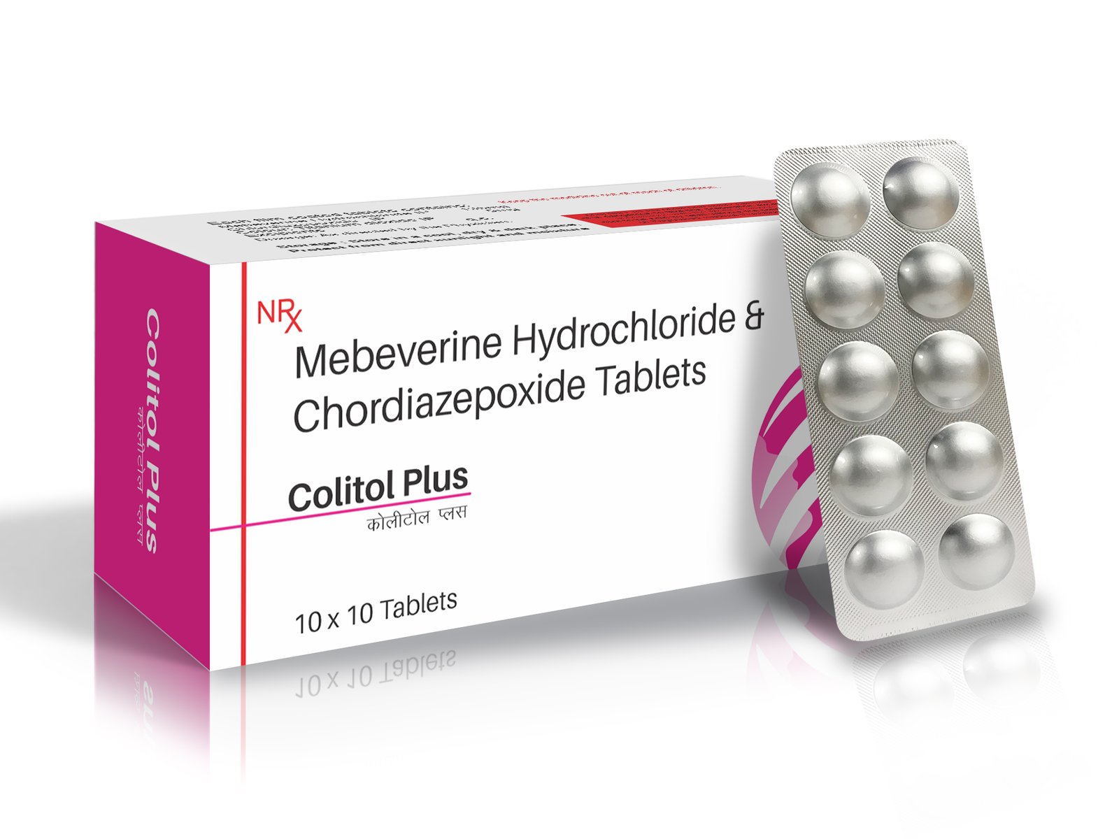Mebeverine Hydrochloride & Chlordiazepoxide Tablets - COLITOL PLUS
