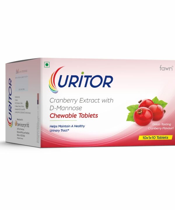 Cranberry Extract with D-Mannose Chewable Tablets - URITOR Tablets - Fawn Incor