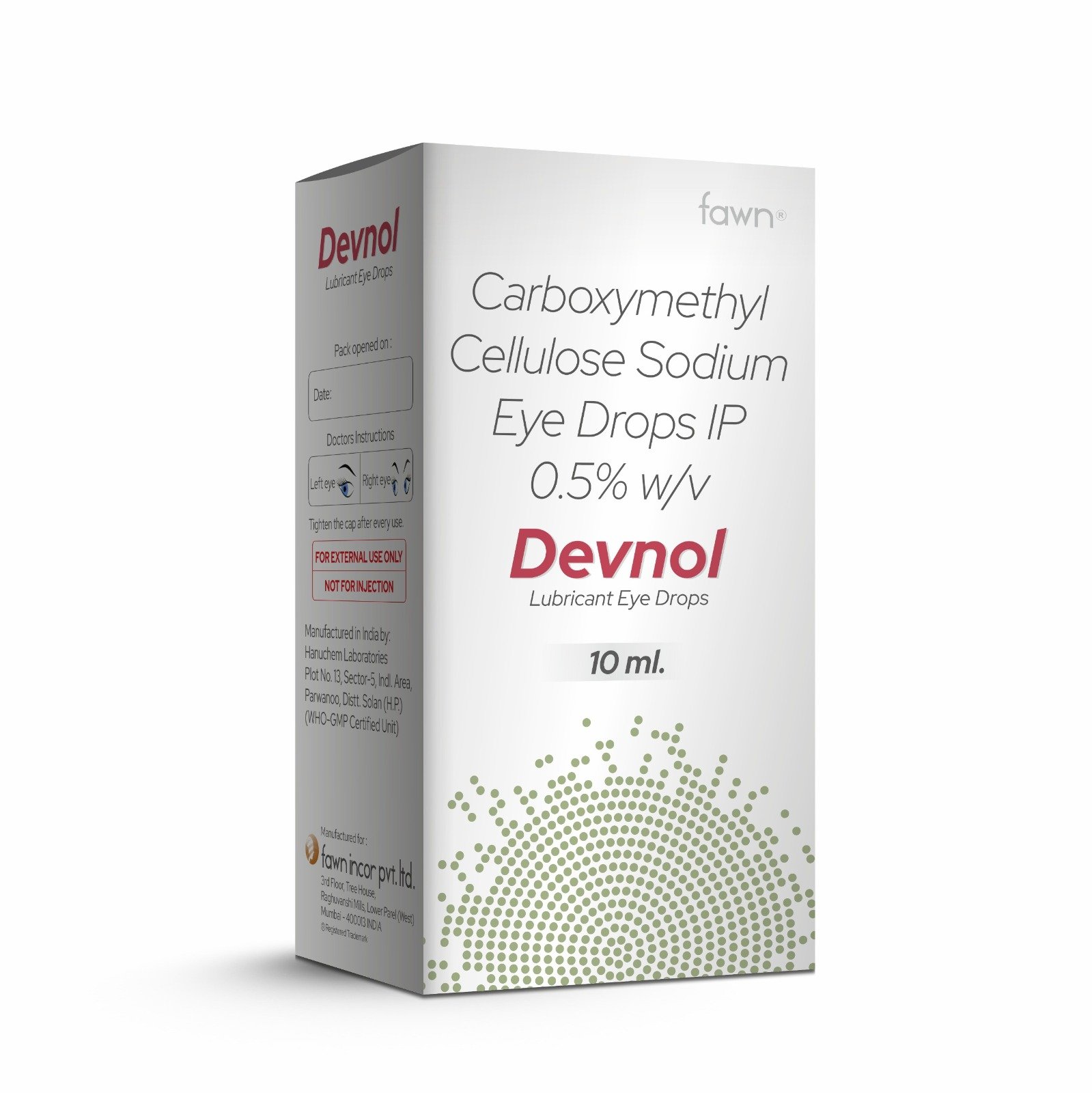 Carboxymethylcellulose Sodium Eye Drops IP 0.5% wv - DEVNOL Eye Drop - Fawn Incor