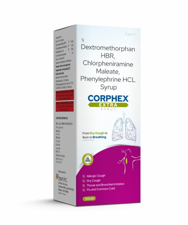 Fawn Incor - Dextromethorphan Hydrobromide, Phenylephrine Hydrochloride & Chlorpheniramine Maleate Syrup - CORPHEX EXTRA Syrup