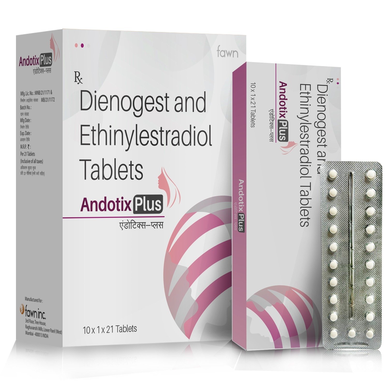 Dienogest 2 mg + Ethinylestradiol 30 mcg Tablets