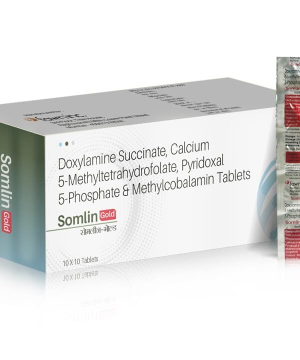 Doxycycline Succinate, Calcium 5-Methyltetrahydrofolate, Pyridoxal 5-Phosphate & Mecobalamin Tablets - SOMLIN GOLD