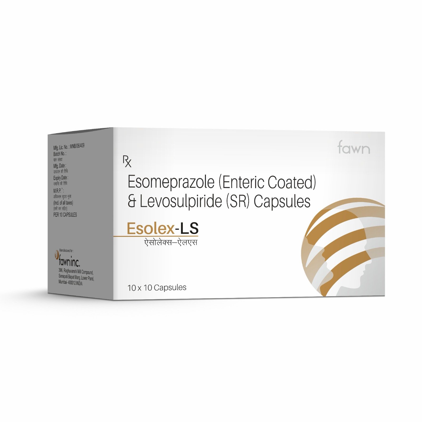 Esomeprazole Enteric Coated & Levosulpiride SR Capsules - ESOLEX LS - Fawn Incor