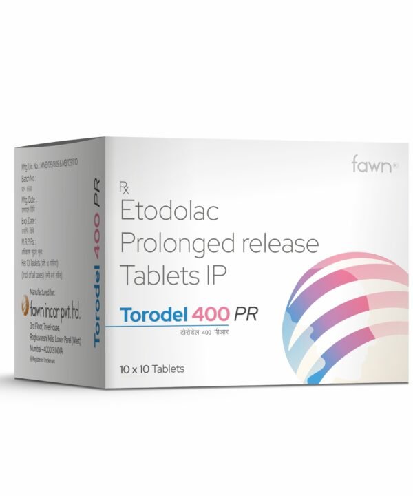Etodolac Prolonged Release Tablets IP 400 Mg - TORODEL 400 ER - Fawn Incor