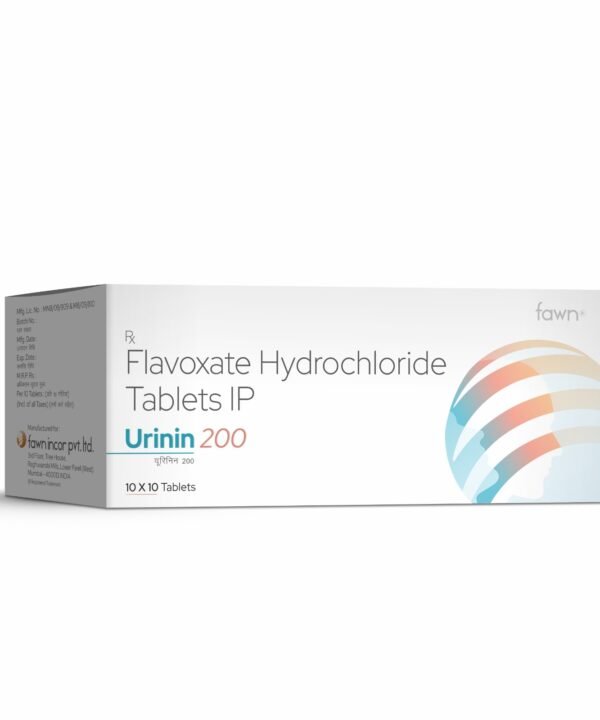 Flavoxate Hydrochloride Tablets I.P. 200 Mg - URININ 200 Tablets - Fawn Incor