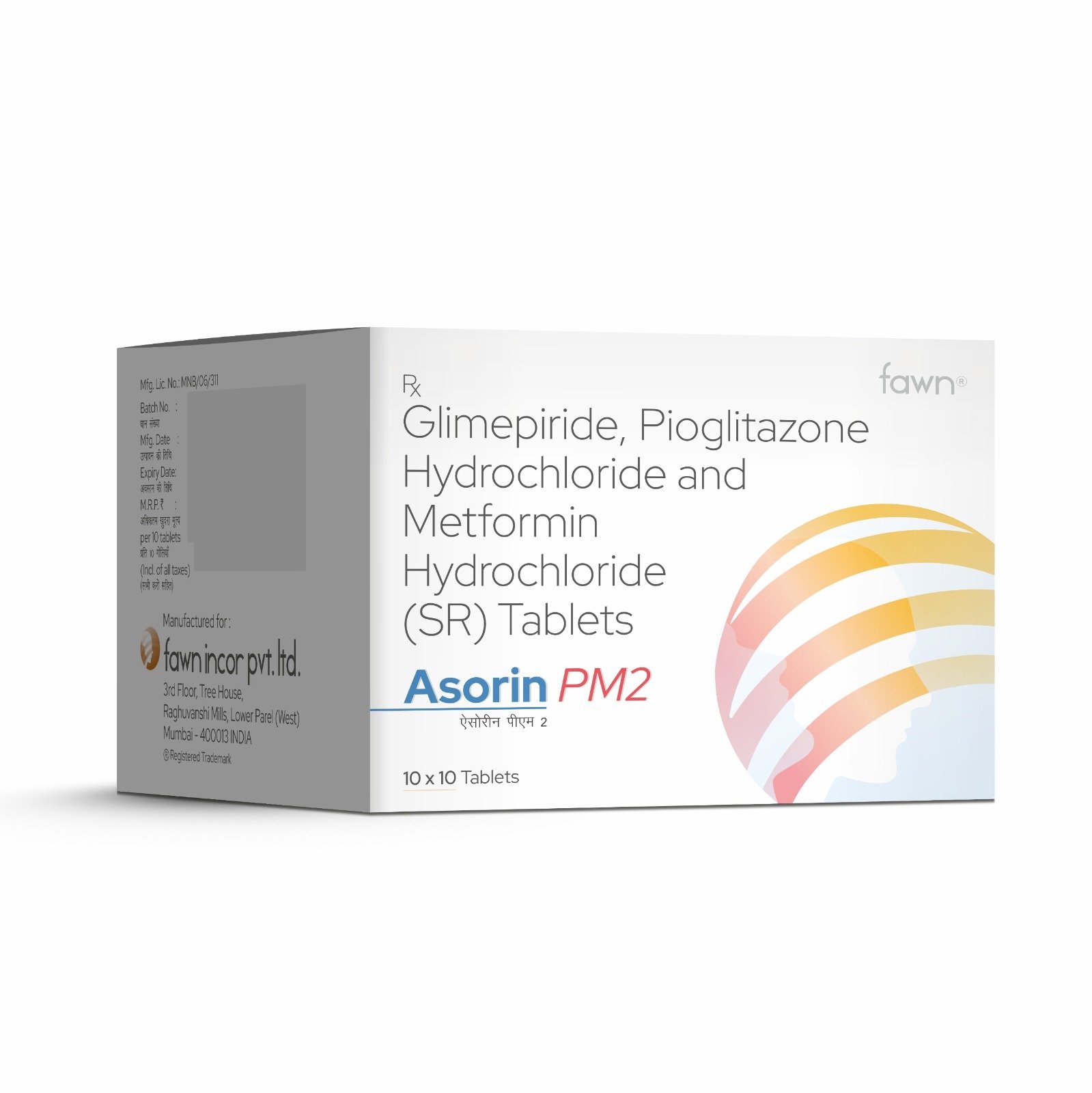 Glimepiride Pioglitazone Hydrochloride & Metformin Hydrochloride (SR) Tablets - ASORIN PM 2 Tablets