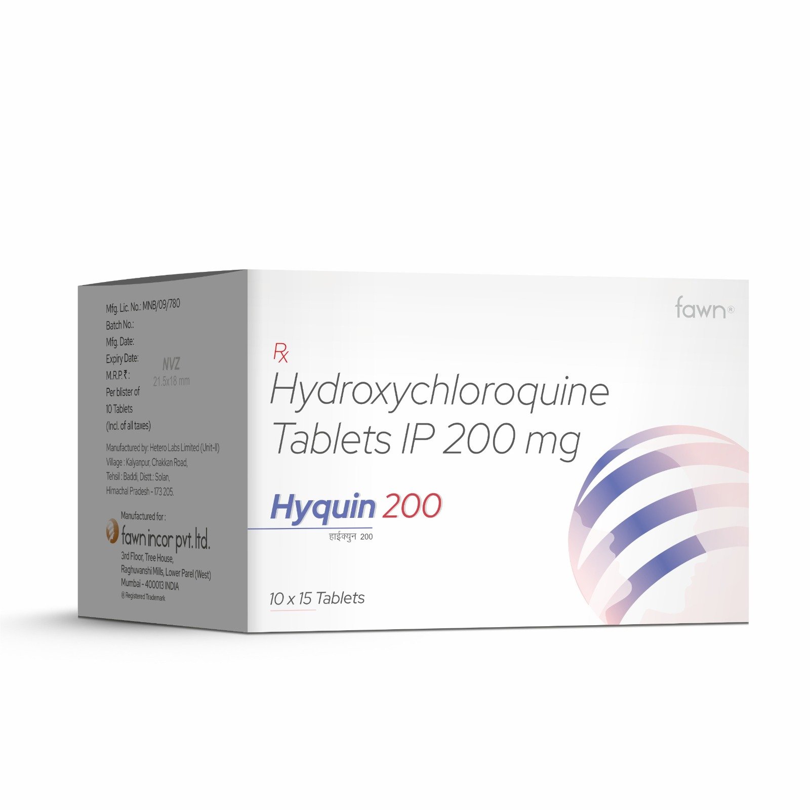 Hydroxychloroquine Tablets IP 200 Mg - HYQUIN 200 - Fawn Incor