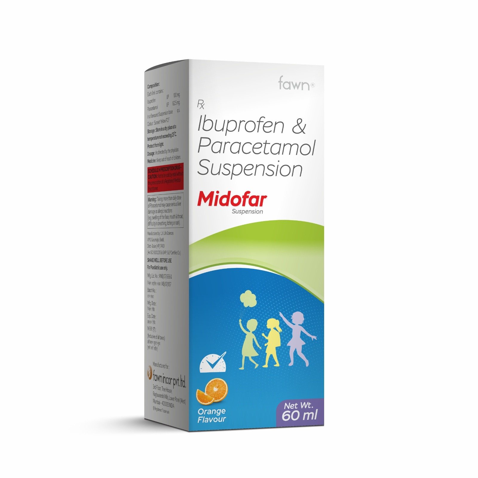 Ibuprofen & Paracetamol Suspension - MIDOFAR