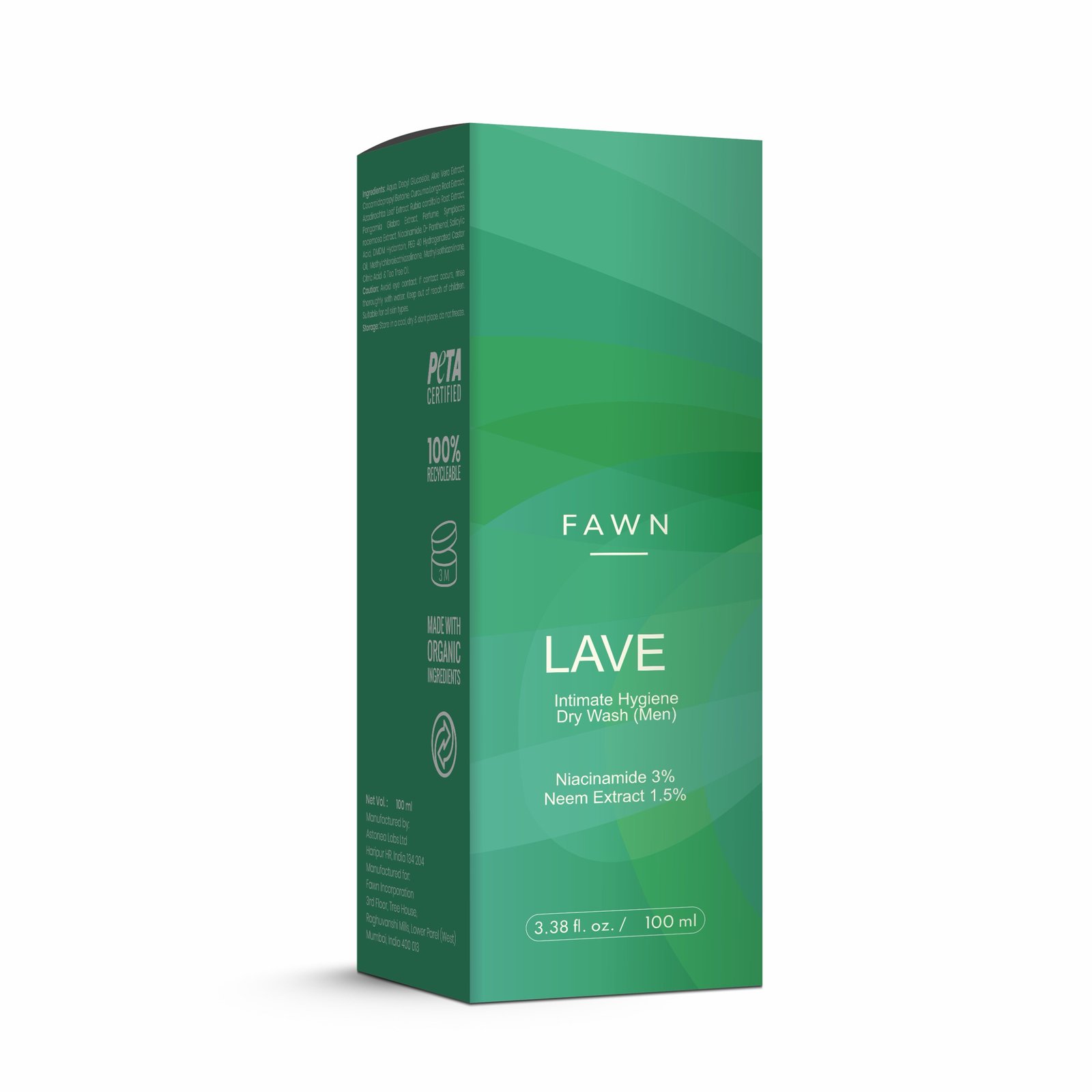 Fawn Incor - Intimate Hygiene Dry Wash for Men - LAVE Hygiene Dry Wash
