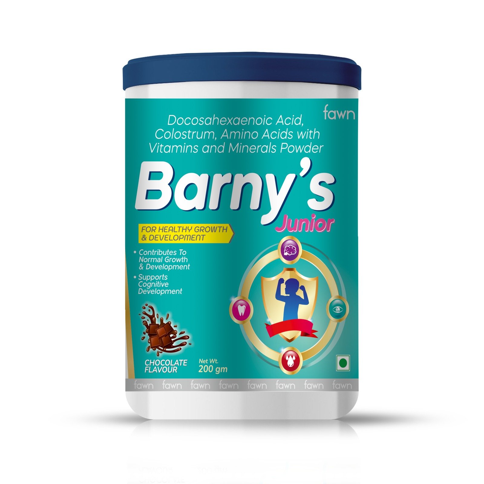 JUNIOR Chocolate Powder with amino acids, vitamins & minerals - BARNY'S JUNIOR