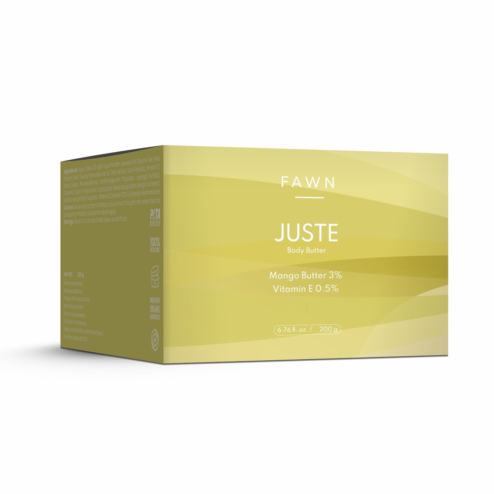 JUSTE Body Butter Cream - Fawn Incor