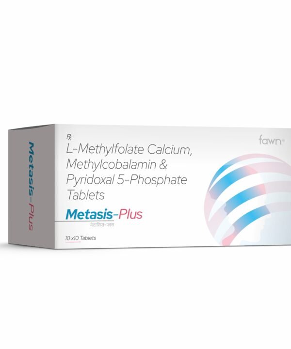 L-Methylfolate, Calcium Pyridoxal 5-Phosphate & Methylcobalamin Tablets - METASIS PLUS - Fawn Incor