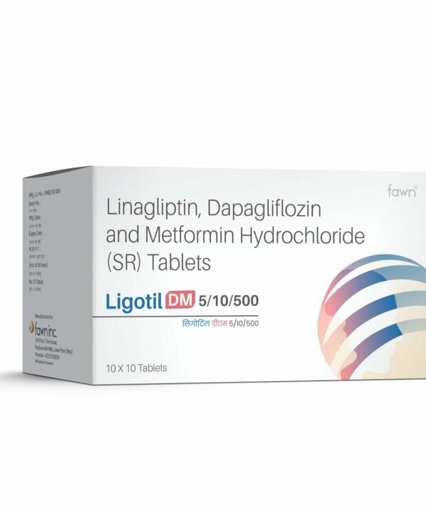 Linagliptin + Dapagliflozin + Metformin Tablets - LIGOTIL DM 5/10/500 Tablets
