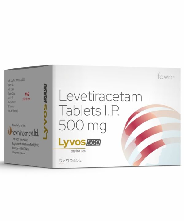 Levetiracetam Tablets I.P. 500 MG - LYVOS 500 - Fawn Incor
