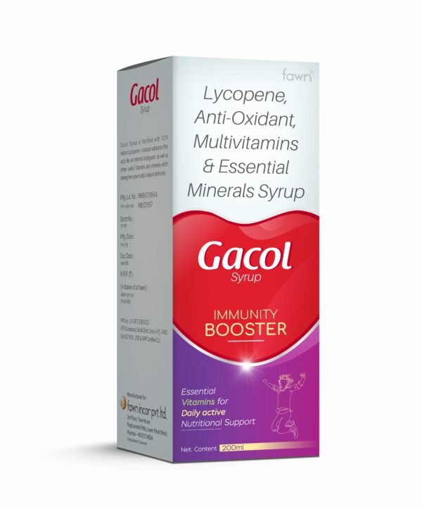Lycopene, Vitamin & Zinc Syrup – Gacol Syrup – 200 ML - Fawn Incor