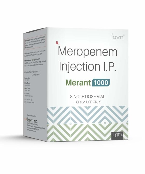 Meropenem Injection IP - MERANT 1000