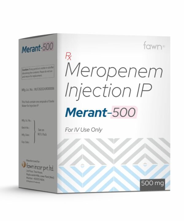 Meropenem Injection IP 500 mg - MERANT 500