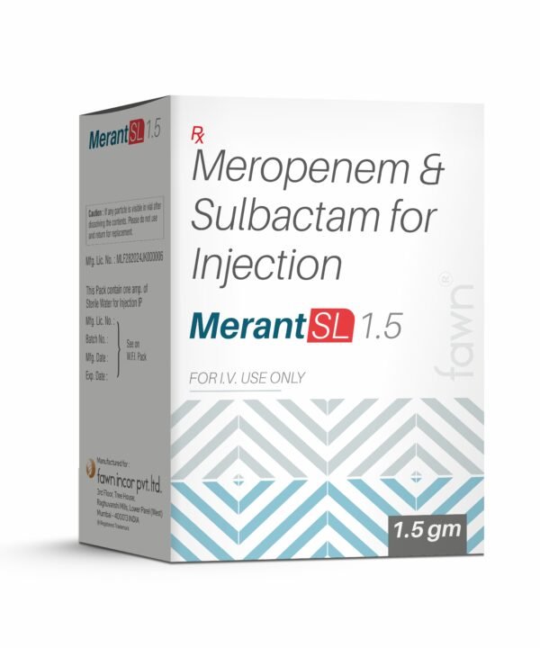 Meropenem & Sulbactam for Injection - MERANT SL 1500 - Fawn Incor